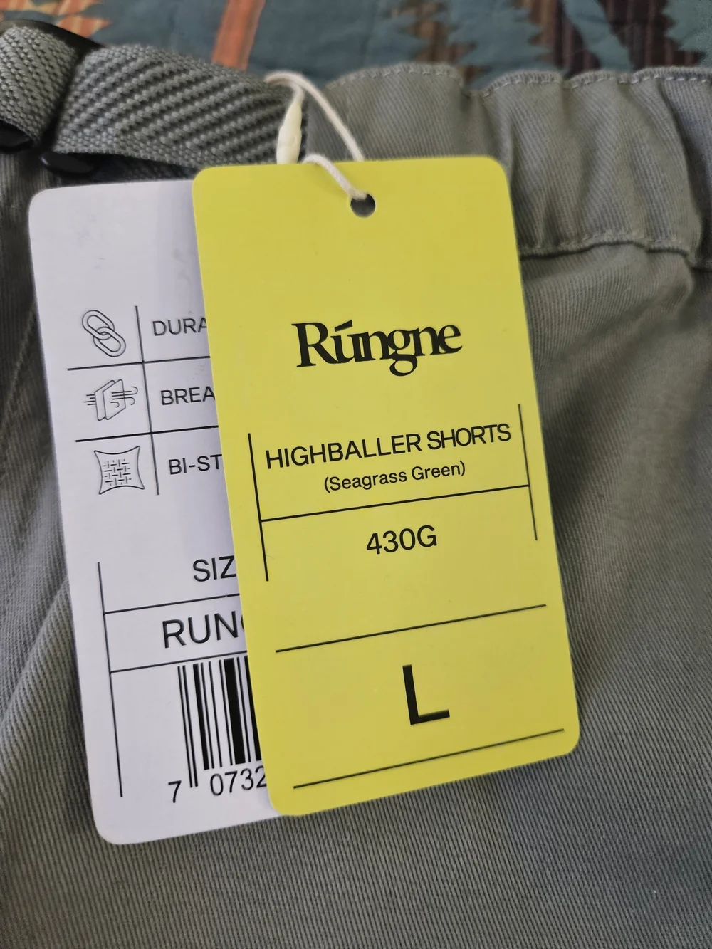 Men's Rungne Highballer Shorts. NWT. Labeled As Climbing Shorts.